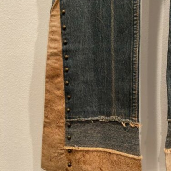 MISS VINTAGE LEVIS REDONE STUDDED BELL BOTTOM JEAN - Picture 4 of 8